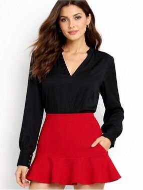 Express Red Flared Women's Skirt Size M